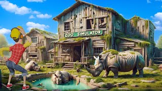 I Bought a Broken ZOO and Filled it with RHINOS in Zoo Simulator [upl. by Rusell]