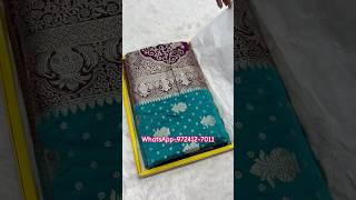 A very beautiful pure satin silk Sky and wine colour Sarees trending shorts video youtube new [upl. by Zoarah]