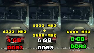 1333 MHz VS 1600 MHz  Games Tested On Different Ram Memories And Frequencies  4 GB  6 GB  8 GB [upl. by Ariayek369]