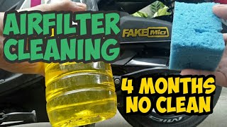 DIY AIR FILTER CLEANING ON MIO I 125  4 months old [upl. by Codee]