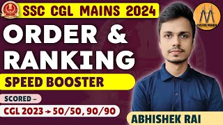 ORDER amp RANKING  SPEED BOOSTER SERIES  SSC CGL CHSL MAINS 2024 [upl. by Oiramrej]