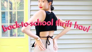 Try On Thrift Haul  vintage finds amp hip gma vibe  back2school [upl. by Sadnac]