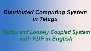 Tightly and Loosely Coupled System in Distributed System in Telugu [upl. by Karrah]