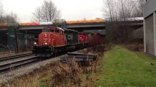 CN SD402s Notch 8 climbing up Cariboo Hill [upl. by Femmine]