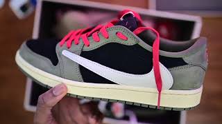 TS Jordan 1 lows Black Olive Boom1950 [upl. by Lurette]