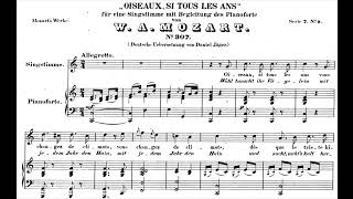 Oiseaux si tous les ans WA Mozart in C  Piano Accompaniment [upl. by Jessy]