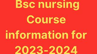 BSC nursing course information 👍 [upl. by Woodward]