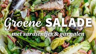 Groene SALADE met SARDIENTJES en GARNALEN  Koken met Richard 1 [upl. by Fesuoy63]