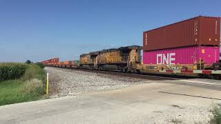 UP 8962 SD70AH leads ILBG4 through Ancona IL 082221 [upl. by Notkcorb]