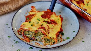 Spinach amp Ricotta Cannelloni Vegan Recipe [upl. by Alliuqahs]