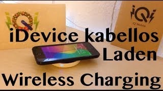 iPhone kabellos aufladen mit dem iQi Mobile Wireless Charging Receiver auch für iPad amp iPod T [upl. by Eeraj]