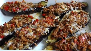 Lamb Mince stuffed Aubergines How to cook video recipe [upl. by Miyasawa465]