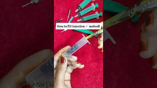 How to fill Injection💉Syringe Mehndi Cone injection heena cone mehndi injectionmehndi [upl. by Buckden912]