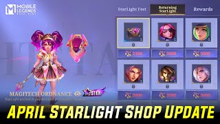 APRIL STARLIGHT SKIN 2024  STARLIGHT SHOP UPDATE 2024  MOBILE LEGENDS [upl. by Nathanial]