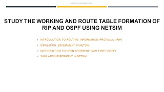 Study the Working and Route Table formation of RIP amp OSPF using NetSim [upl. by Tormoria474]