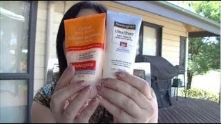 Neutrogena oil free daily scrub amp ultra sheer dry touch sunscreen review [upl. by Attalie]