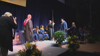 Mooresville student graduates after accident [upl. by Hodge325]