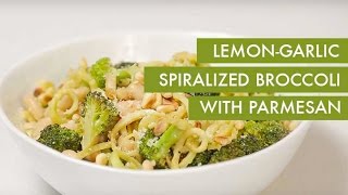 LemonGarlic Spiralized Broccoli with Parmesan I GlutenFree Vegetarian Spiralizer Recipe [upl. by Meda73]