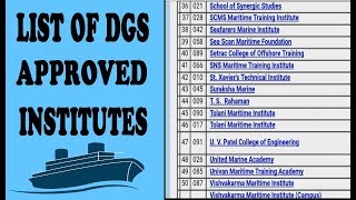 List Of DGS Approved Institutes  Approved Institues For Merchant Navy Courses [upl. by Craggy]