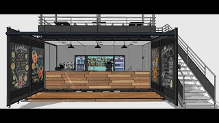 Shipping container  Container aménagé  Bar  Cafe design [upl. by Germain434]