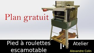 Atelier  pied à roulettes escamotable pour la rabotdegau [upl. by Eibob747]