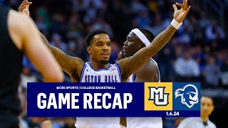 Seton Hall takes down No 7 Marquette  Game Recap  CBS Sports [upl. by Arriek]