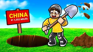 ROBLOX DIG TO CHINA [upl. by Adiesirb464]