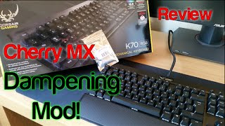 Corsair K70 RGB Cherry MX Red Switch Sound Dampening Mod Review [upl. by Tevlev962]