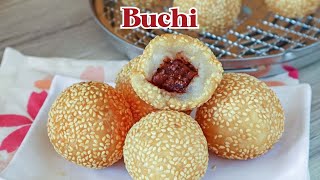 Buchi with Red Bean Filling  Sesame Seed Balls [upl. by Eitsim749]