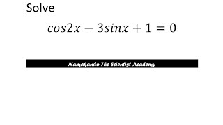 Solve cos2x3sinx10 [upl. by Esikram]