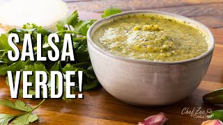 Mexican Salsa Verde  Roasted Tomatillo Salsa  Chef Zee Cooks [upl. by Keyser]