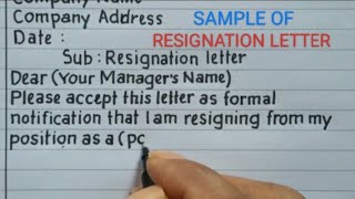 How to write resignation letter  Resignation letter sample [upl. by Loydie672]