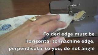 Sewing  Miter a Hem for Tablecloths Placemats or any 90 degree angle [upl. by Nosnek]