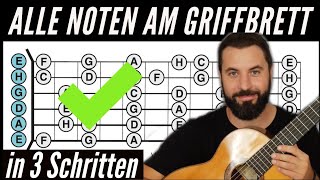 Wie du alle Noten am Griffbrett der Gitarre lernen kannst [upl. by Ney]