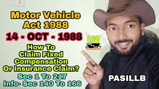 PASILLB LLB1stSem MVAct1988 Motor Vehicle Act  1988 Fixed Compensation Or Insurance Claim [upl. by Assyli]