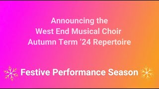 Autumn Term 2024 Repertoire Announcement Video [upl. by Antonie955]