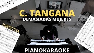 C Tangana  Demasiadas mujeres Partitura  PianoKaraoke [upl. by Riva]