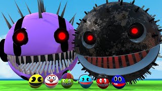 Pacman vs Walking Robot Pacman amp Spider Robot vs Shredder Robot Monster [upl. by Sparhawk524]