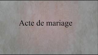 Acte de mariage Algérien [upl. by Lotson]