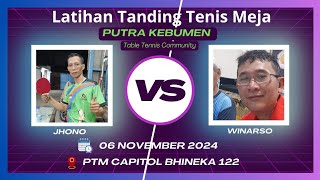 Latihan Tanding Tenis Meja PUTRA KEBUMEN  Jhono Div8 vs Winarso Div8 tabletennis tenismeja [upl. by Ahsenat]