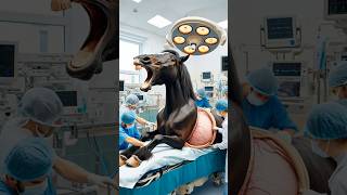 Doctors save pregnant mare horse mare pregnant humanity helptheanimals horselover foal [upl. by Ylsew660]