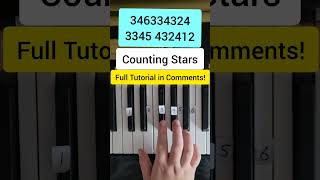 Counting Stars Easy Piano Tutorial [upl. by Nyrmak]