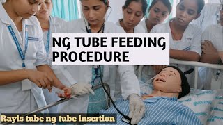 nasogastric tube feeding nursing procedureryles tube procedure in hindi [upl. by Reaht392]