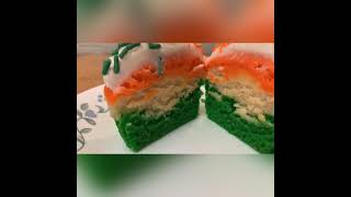 Eggless Tricolor Cupcakes  Replublic Day Special  Tricolor Recipes Shorts [upl. by Imhsar]