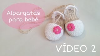 Sandalias o alpargatas para bebé tejidas a crochet VIDEO II [upl. by Jacie]