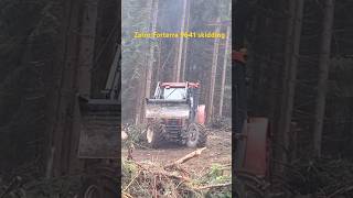 Zetor Forterra 9641 skidding forest zetor tractor lumberjack stihl [upl. by Gillman]