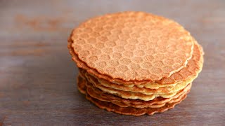 Crisp Wafers Gaufrettes  5 ingredients  was Kitchen [upl. by Nesnar]