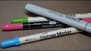 Stampin Up Markers vs Distress Markers vs Copic Markers [upl. by Swain474]