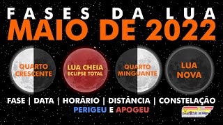 Fases da Lua em maio de 2022 [upl. by Akirre541]