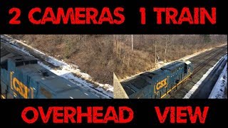 Dual Overhead View of Big Train w Mid DPU  Amtrak [upl. by Lalita426]